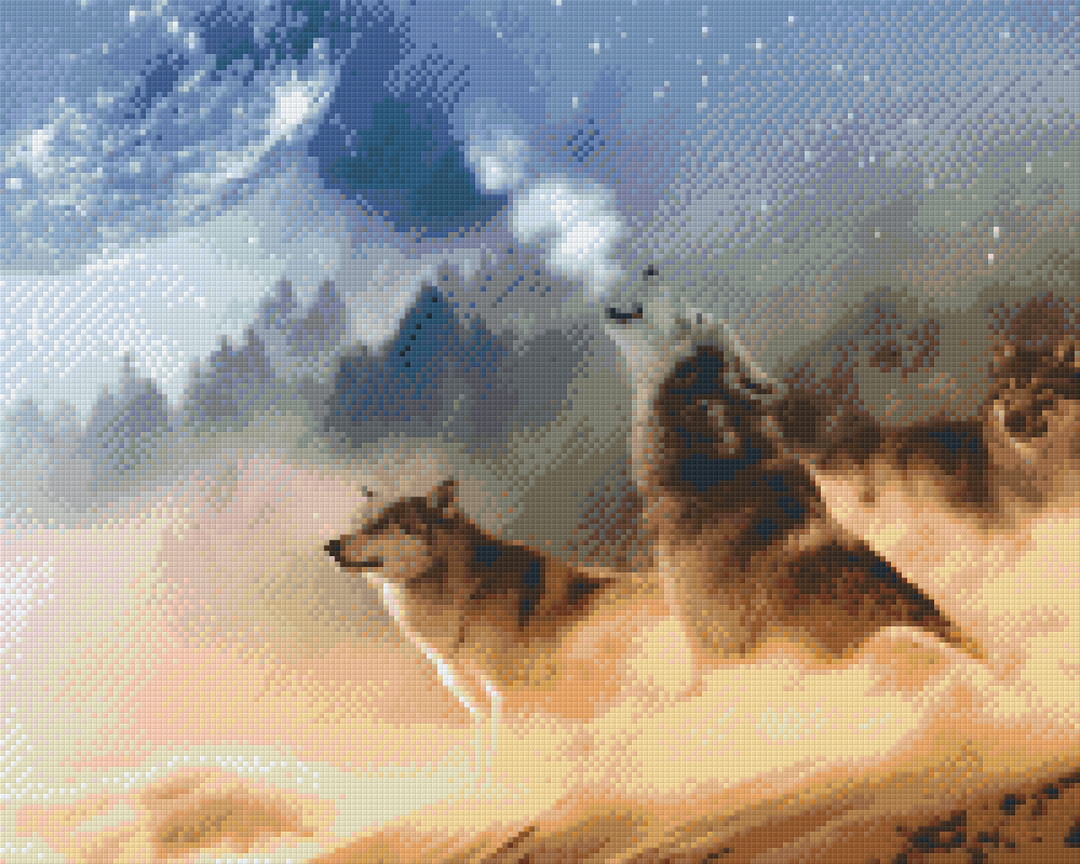Two Wolves [16] Sixteen Baseplates Pixelhobby Mini mosaic Art Kit image 0
